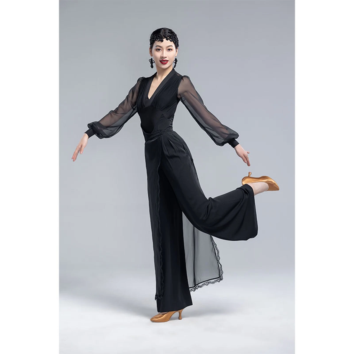MK570 Women’s Ballroom Wide-Leg Pants